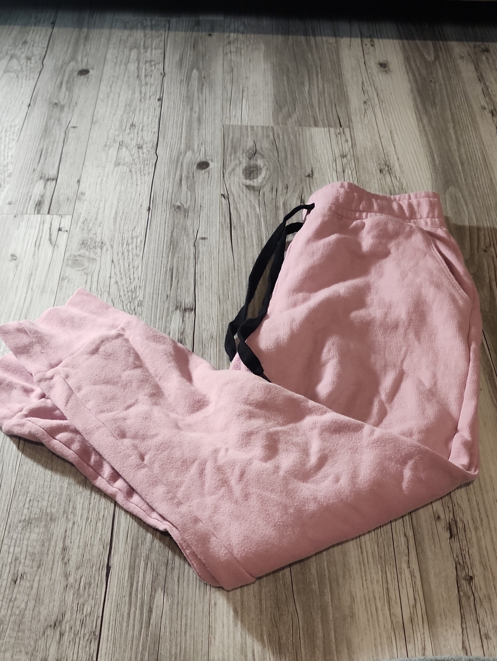 PINK Victoria's Secret Light Pink Jogger Pants with Black Drawstring